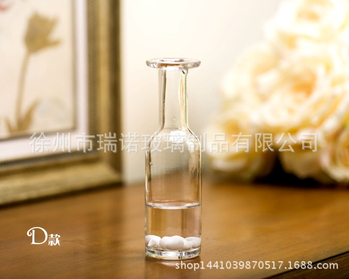 简单创意透明水晶玻璃花器 超迷你小花瓶 简约时尚玻璃装饰花器