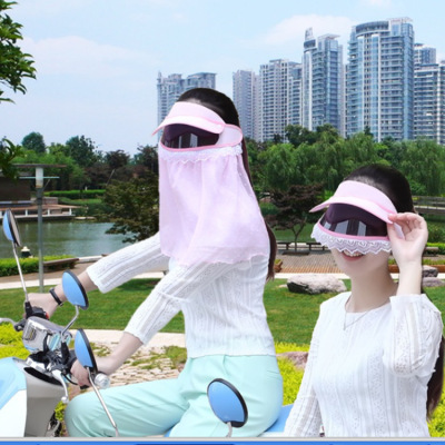 工厂直批骑行防晒口罩+防晒帽女+新功能款防晒面罩