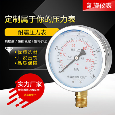 [耐震压力表YN100 抗震油压液压水压气压表真空负压4分1/2 M20*1.5]