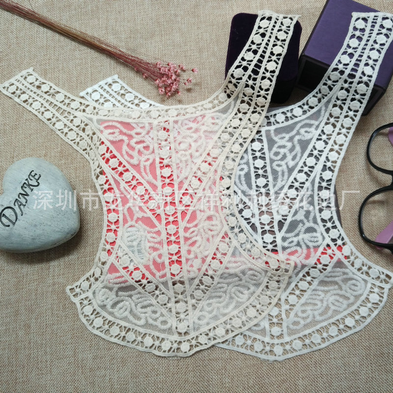 服装水溶棉线胸花 新款时尚棉线花边 女装刺绣花边定做