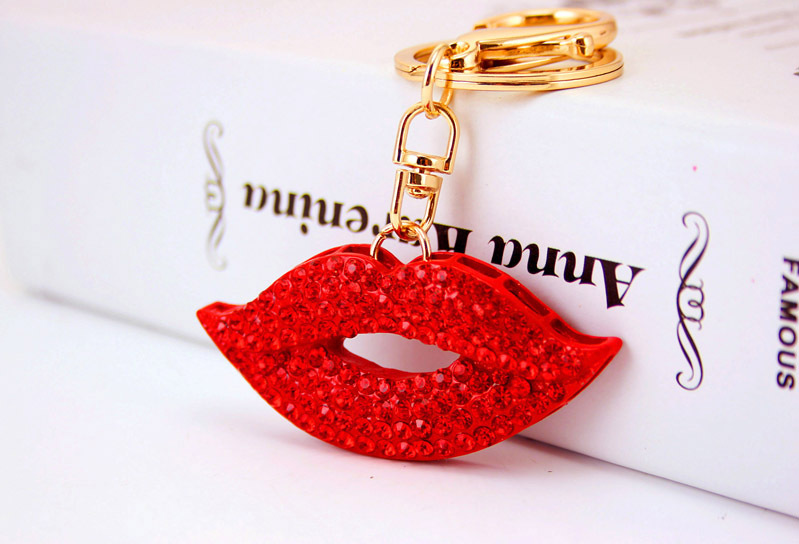34g Weight Alloy, Metal Material Constellation Pattern Unisex Gender Korean Cute Sexy Red Lips Women's Bag Accessories Car Key Chain 1
