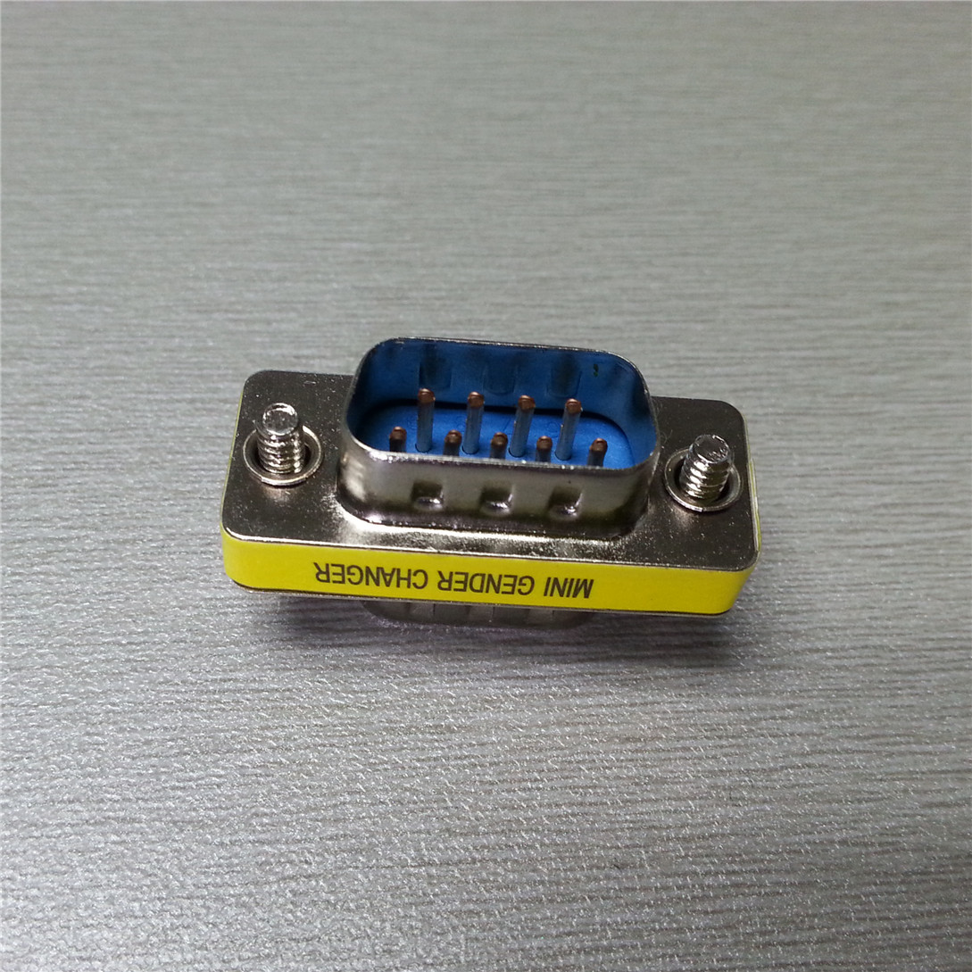 现货D-SUB9公对9公转接头 蓝色D-SUB9公对9公转接头