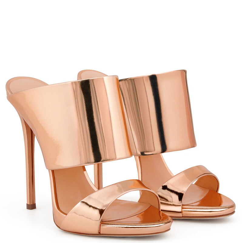 High-Heeled Sandals, Shiny High-Heeled Luxury Silver Champagne Color Handmade Shoes, Factory Direct Sales Original Order