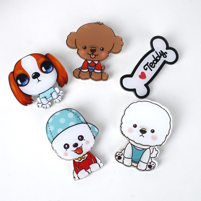 Guangzhou accessories Japan Harajuku Wang Star people Dogs Kitty Acrylic badge Brooch Micro-Cap Chest card Pendant