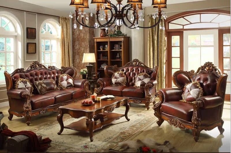 Wood f<em></em>rame sofa set