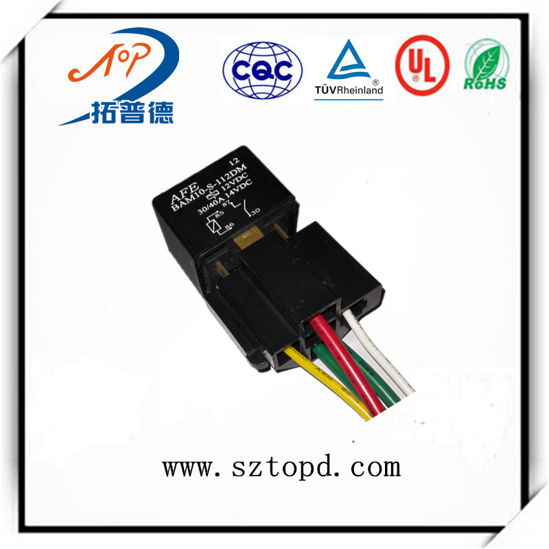 深圳厂家直销汽车继电器 40A带线继电器底座 宏发带线继电器底座