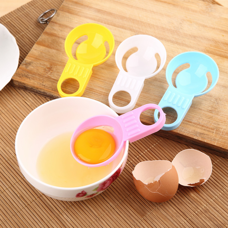 Color creativo mango corto huevo blanco separador huevo procesamiento huevo separador cocina herramienta para hornear