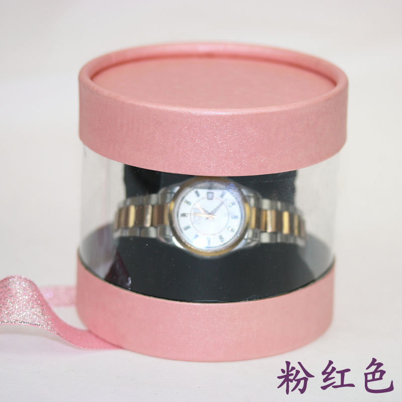 手表盒圆形首饰收纳盒礼品包装盒手串手链透明盒小枕头佛珠盒批发