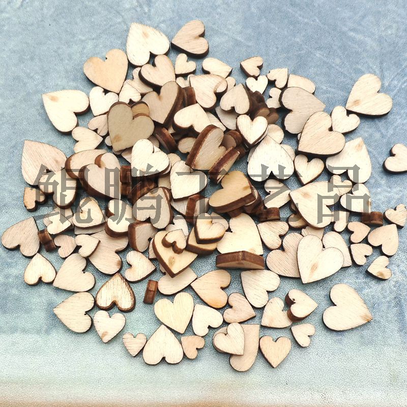 Wooden mixed children's stickers heart-shaped heart shaped