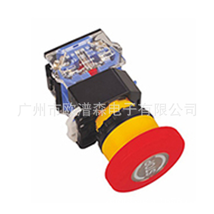 YJ139-LA38自复平钮 二位带灯旋钮 急停自锁按钮 40MM蘑菇头钮