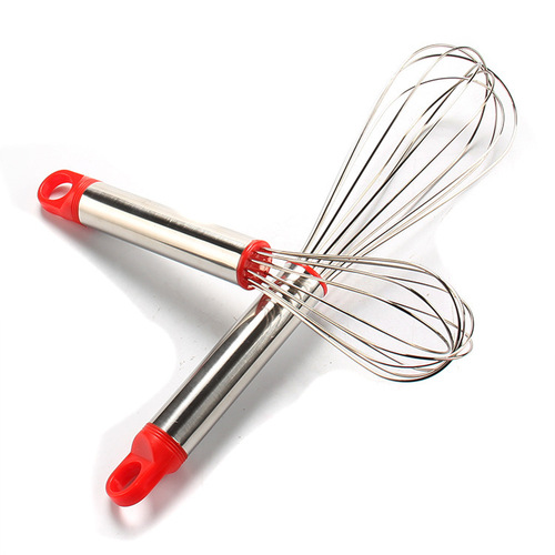 Aimanwu stainless steel red head thick 8-wire manual egg beater household egg beater stirring 10~14 inches optional