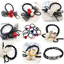 网店活动发饰货源地摊货珍珠发圈头饰韩版头饰皮筋义乌厂家