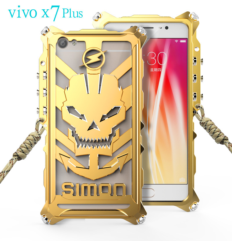 SIMON Mechanical Arm Skull Punk Premium Aluminum Metal Bumper Shockproof Case Cover for vivo X7 & vivo X7 Plus