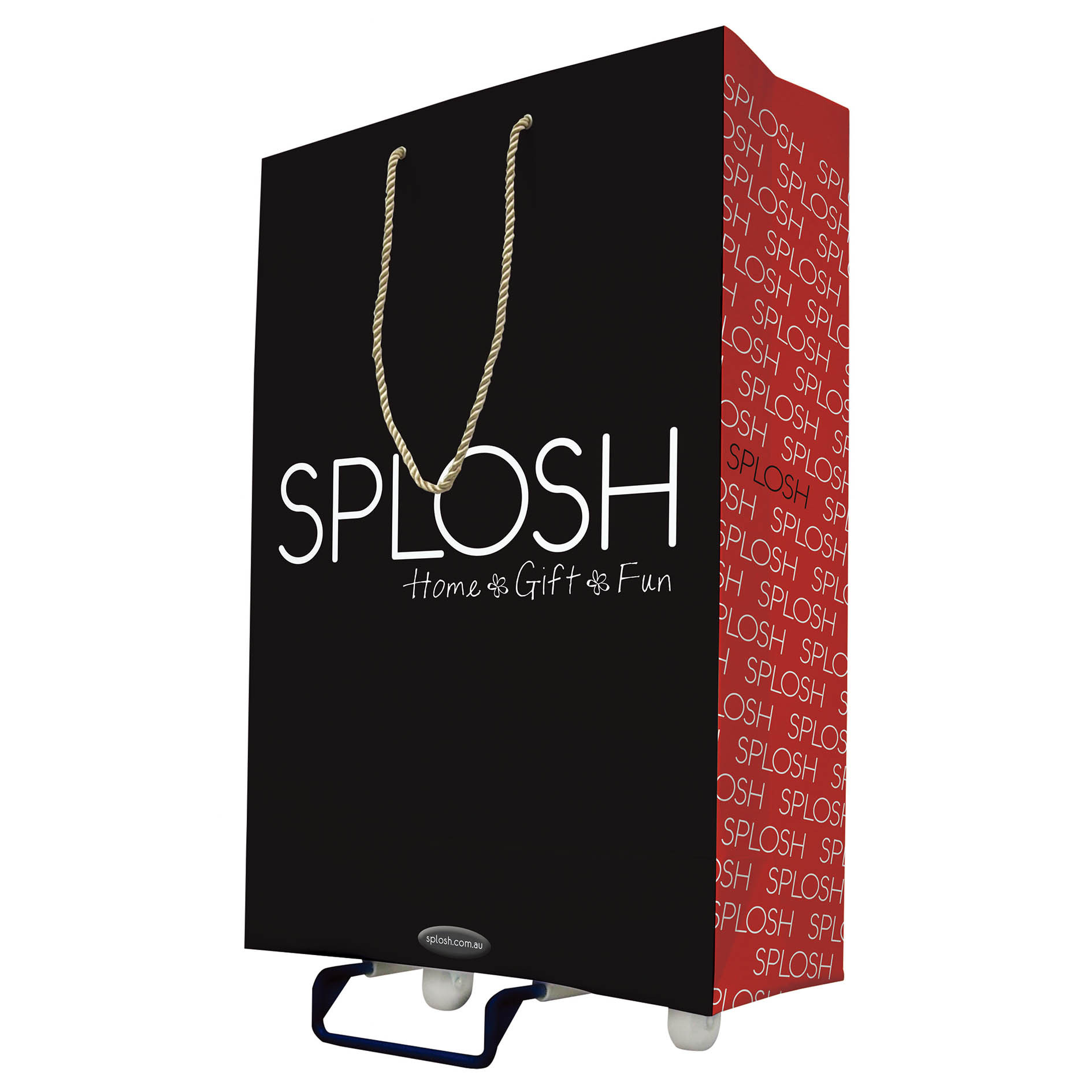 防水卷材纸箱外包装 卡通三件餐具创意广告手提带轮纸袋