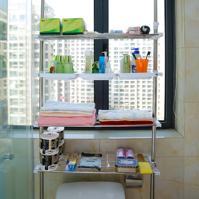 Stainless Steel Bathroom Storage Rack Bathroom Filing Rack Stainless Steel Rack Washbasin Towel Rack Drying Stainless Steel Bathroom Storage Rack Bathroom Filing Rack Stainless Steel Rack Washbasin Towel Rack Drying