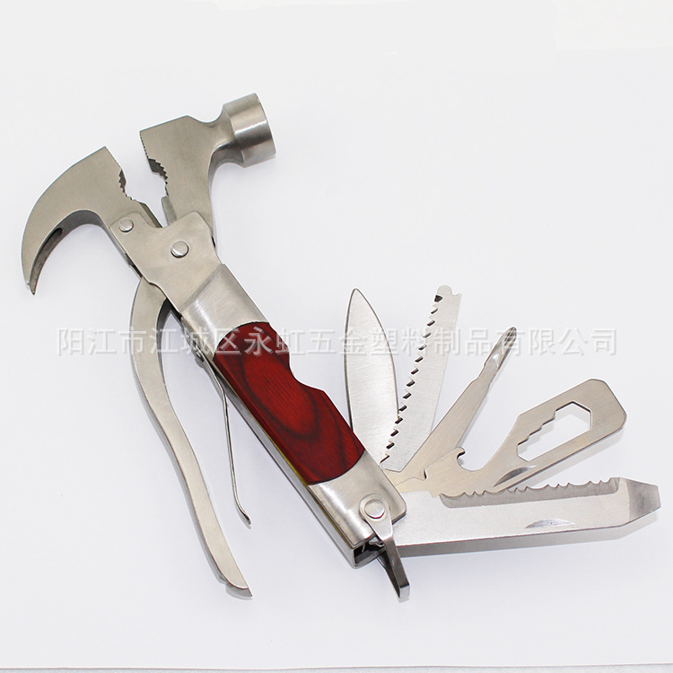 彩木羊角锤多功能安全锤 车载救生锤 破窗逃生锤  户外野营组合锤