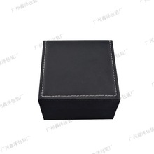 厂家定制 精美pu皮手表盒 翻盖手表包装盒 黑色植绒手表包装盒子