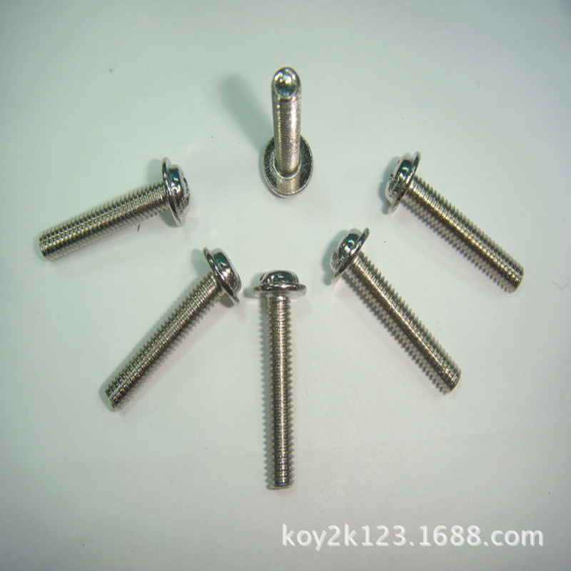 供应圆头带介机丝螺丝PWM2*8镀镍圆头机丝