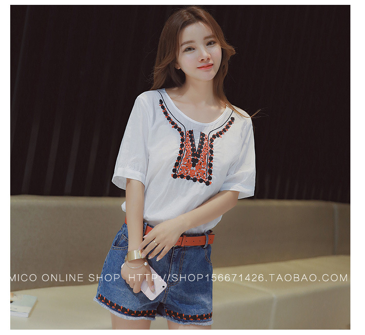 送腰帶牛仔短褲_34