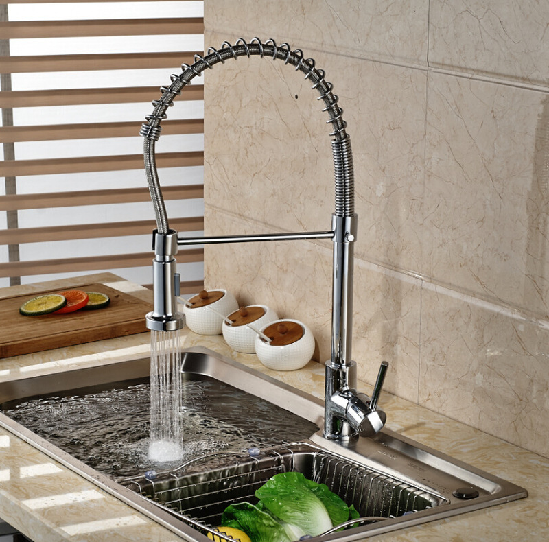 Bathroom wholesale two-function vegetable basin faucet KST-003 foreign trade pull spring faucet cross-border Amazon