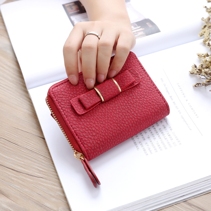 Korean Short Bow Mini Wallet display picture 12