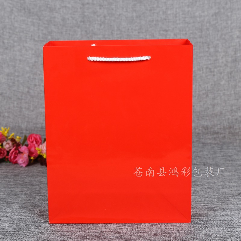 供应大红色纸袋喜糖纸袋大号手提服装袋定 制牢固手提袋批发定 做