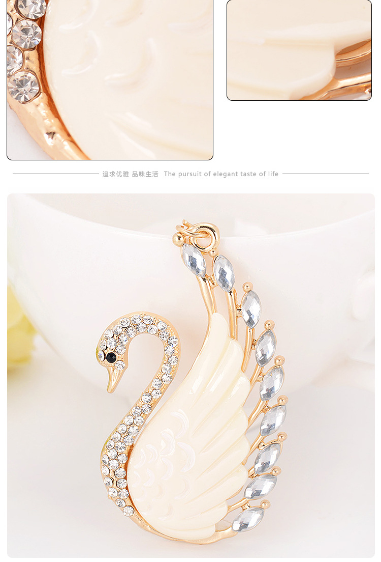 Cute New Style Alloy Swan Women's Bag Pendant Keychain display picture 3