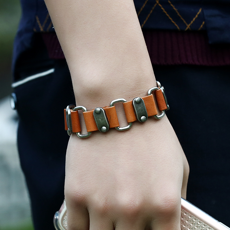 Cowhide connection bracelet