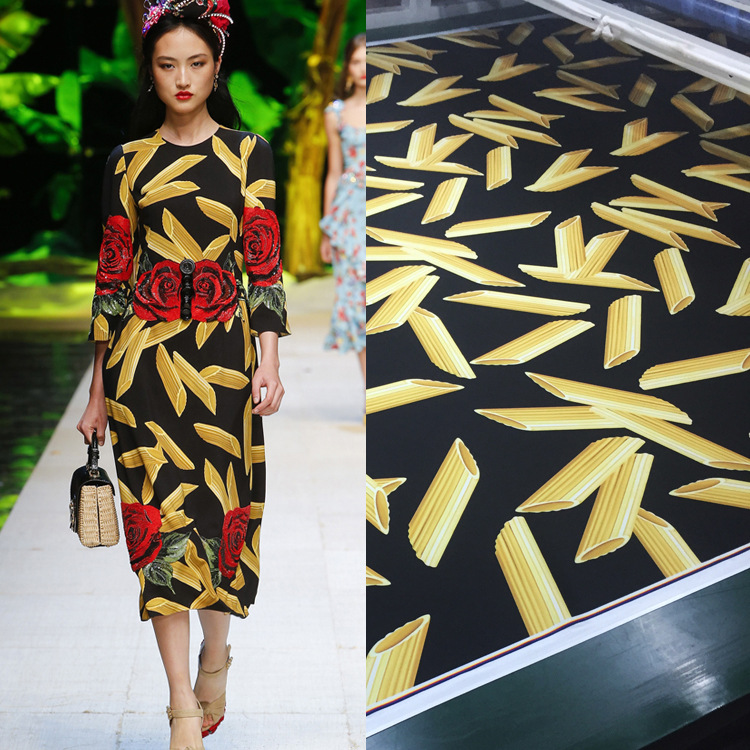 2017 d同款时装花型意面印花图案 春夏欧美女装印花面料
