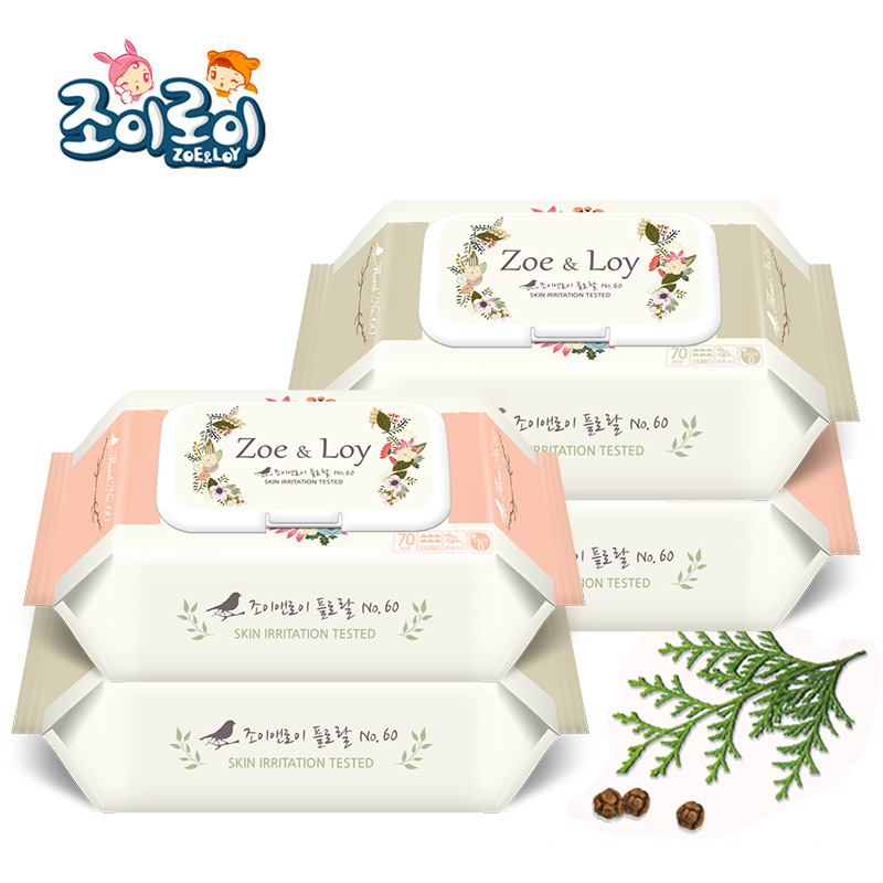 喬伊羅伊嬰兒濕巾紙新生兒寶寶濕紙清潔便攜家用實惠裝70抽