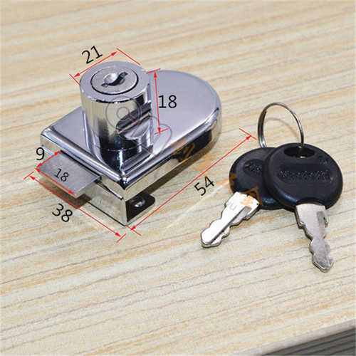 Hole-free double door single opening glass cabinet door lock, display cabinet door lock, glass door lock, push-pull lock, double glass lock