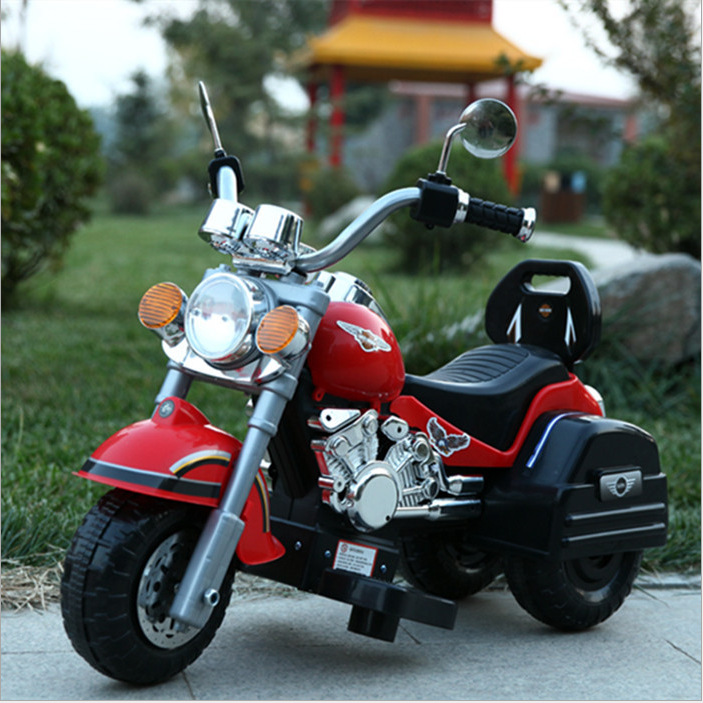 新款儿童电动车儿童电动摩托车小孩玩具车可坐人三轮车一件代发