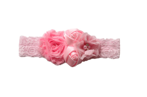2020 New Rose Ribbon Elastic Hair Band for Children, Chiffon Flower Headband, Baby Hair Accessories Wholesale