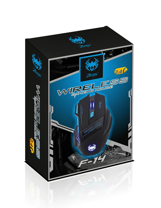 掌握者 Zelotes wireless gaming mouse 2.4G wireless mouse OEM light optical mouse F-14