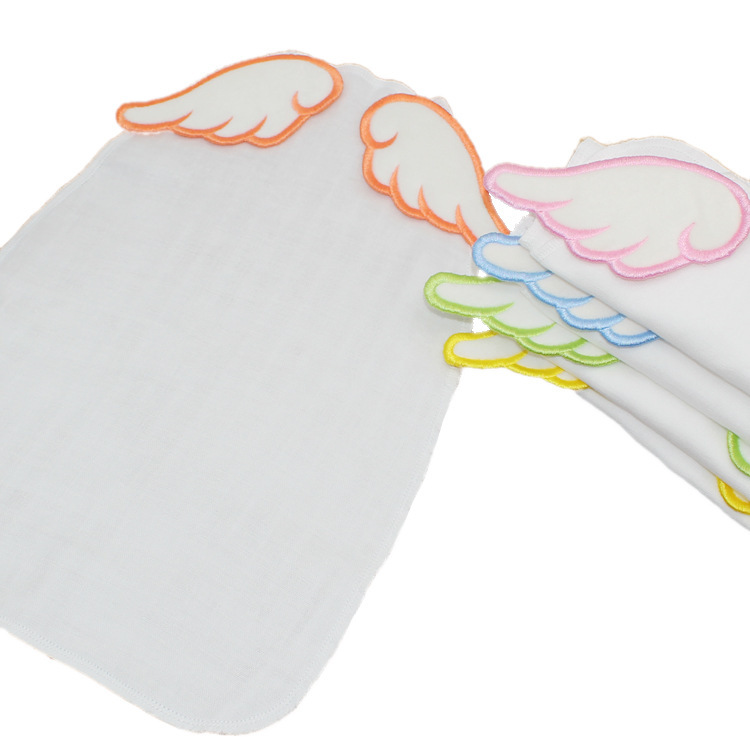 四层纱布棉儿童隔汗巾天使翅膀吸汗巾垫背巾S码20*29宝宝吸汗巾|ms