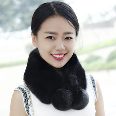 2018秋冬季新款仿皮草毛领子球球獭兔毛毛假领子保暖围巾围脖女|ms