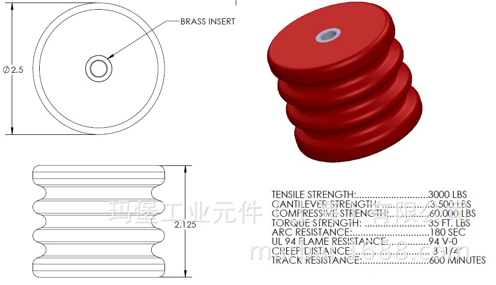 美国玛堡Glastic绝缘子1461-1A/1461-1B/1461-1C/1463-1A/1463-1B