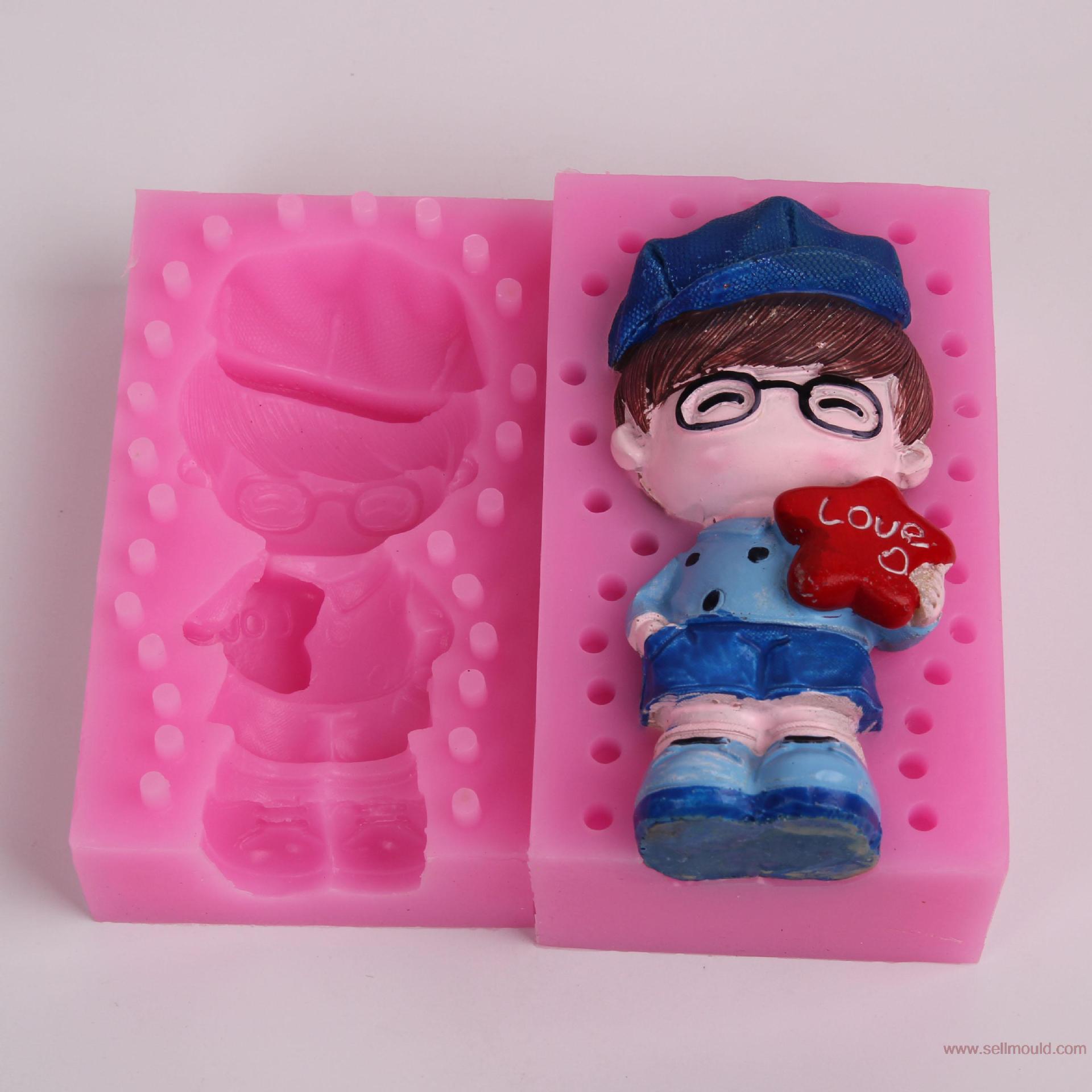 WB002 3D硅胶蜡烛模具的巧克力饼干模具蛋糕装饰工具|ru