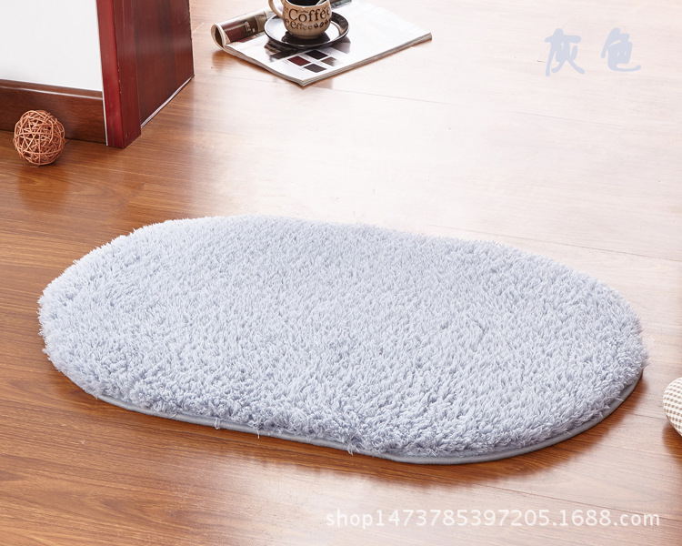 Venta al por mayor simple hogar lambswool dormitorio ovalada alfombra sala de estar baño cocina antideslizante estera cojín estera del pie estera de la puerta