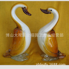 非物質文化遺產工藝人工制作琉璃擺件工藝品天鵝