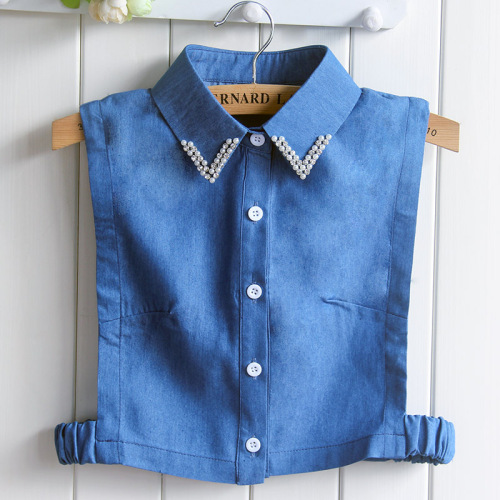 Fake collar Detachable Blouse Dickey Collar False Collar National season half length shirt collar children versatile cotton nail bead collar shirt collar