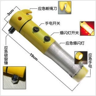 Multifunctional Simpling Safety Hammer Safe Restricted Window Breaking Winder Emergency Fire Hammer F flashlight weak magnetic