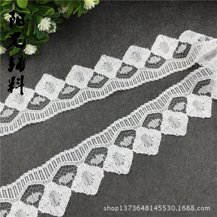 厂家直销 3厘米宽水溶刺绣花边无弹力蕾丝辅料　多色刺绣条码