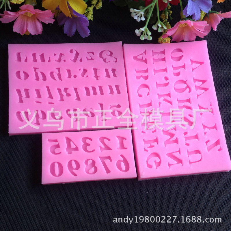 3 Piece Set Of Upper And Lower Case Alphanumeric Silicone Flip Cake Mold Chocolate Super Light Clay Drop Soap Mold