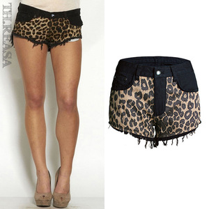New Sexy Leopard jeans loose pants hot pants and hot pants 
