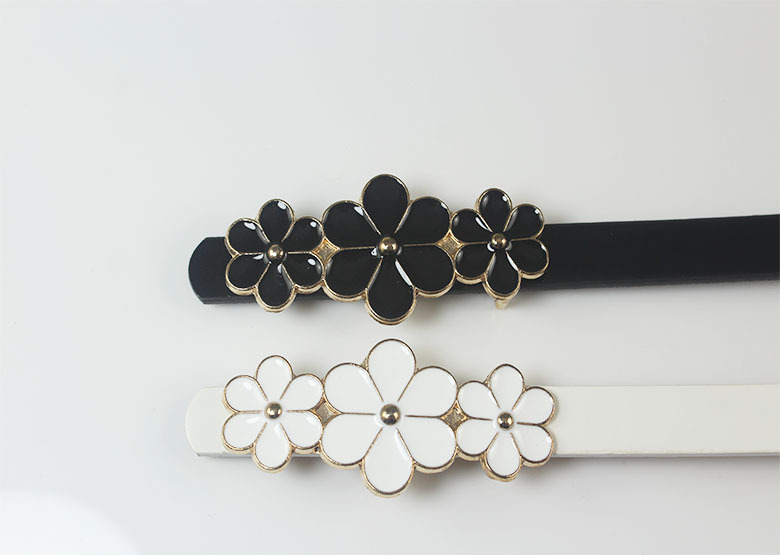 50g Weight Belt Classification 1 Piece Quantity Holiday, Daily Occasion Pu Leather Material Belt, Flower Pattern Women's Gender Sweet Style Sweet Belt Flower Pu Leather Women's Leather Belts 4