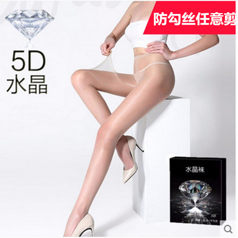 微商爆款 5D超薄水晶丝任意键连裤丝袜 超透不脱丝性感袜夏季批发|ru