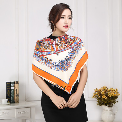 經典爆款太陽花複古時尚百搭方巾 多色可選春秋騎車防曬披肩絲巾