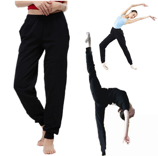 Unisex black Lycra cotton dance pants closed radish pants exercise pants aerobics pants factory outlet