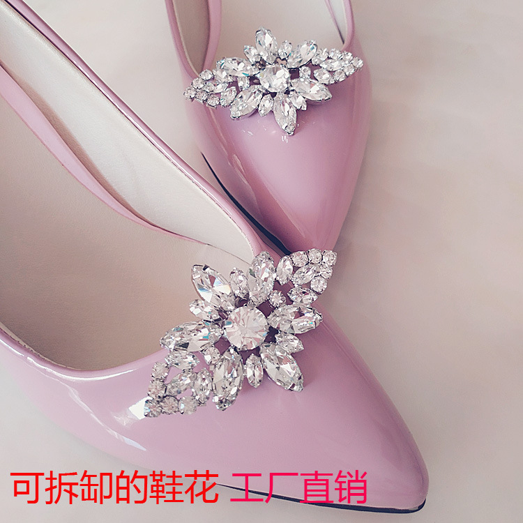 高档棱形鞋花 镶钻装饰鞋夹 女士各种鞋扣等鞋辅料配件工厂直销
